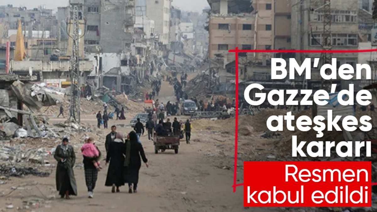 Birleşmiş Milletler, Gazze’de kalıcı ateşkes tasarısını kabul etti